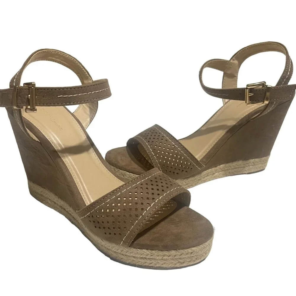 Wild Diva Single Band Slingback Women's Espadrille Wedge Platform Sandals Shoes